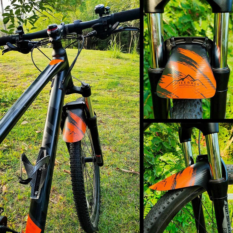 NICEDACK Bike Fender, 2PCS Adjustable MTB Mud Guard, Front and Rear Compatible Mudguards, Easy to Install, Fits 26", 27.5", 29" Fat Tire Bikes and All Disc Brake Bicycles (Orange) - Image 5